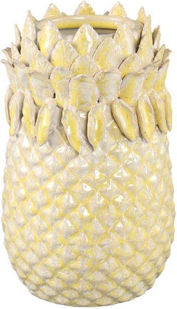 PTMD Bloempot Tamiah - 17x17x27 cm - Keramiek - Geel