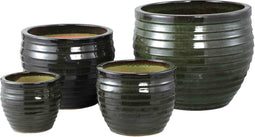PTMD Bloempot Triston - 46x46x37 cm - Keramiek - Groen - Set van 4
