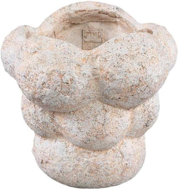 PTMD Bloempot Vasilisa - 23x23x22 cm - Cement - Creme