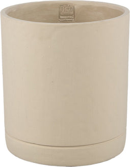 PTMD Bloempot Vik - 24x24x27 cm - Cement - Taupe