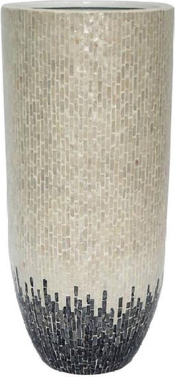 PTMD Bloempot Vojtech - 43x43x95 cm - Polyester - Wit