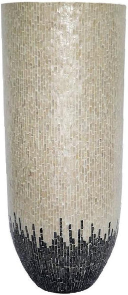 PTMD Bloempot Vojtech - 50x50x120 cm - Polyester - Wit