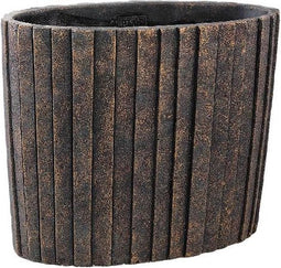 PTMD Bloempot Yaran - 30x15x25 cm - Cement - Zwart