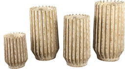 PTMD Bloempot Zariya - 27x27x50 cm - Cement - Creme