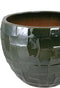 PTMD Bobi Green Ceramic Pot Round Square Pattern SV3