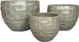 PTMD Bobi Pearl Ceramic Pot Round Square Pattern SV3