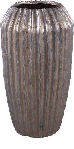 PTMD Bodi Bloempot - 19 x 19 x 35 cm - Keramiek - Brons