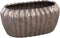 PTMD Bodi Bronze Ceramic Pot Oval Ribbed S