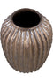 PTMD Bodi Bronze Ceramic Pot Round Bulb Ribbed L