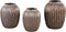 PTMD Bodi Bronze Ceramic Pot Round Bulb Ribbed L