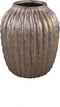 PTMD Bodi Bronze Ceramic Pot Round Bulb Ribbed S