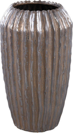 PTMD Bodi Bronze Ceramic Pot Round High Ribbed M