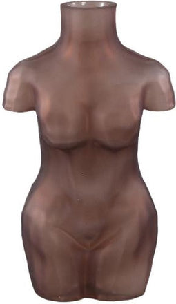 PTMD Body Brown Glass Vase Torso Shape