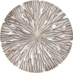 PTMD Bonte Cream MDF Wall Panel Wavy Carved Round S