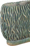 PTMD Brendan Green Cement Oval Pot Carved Gold Finish L