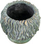 PTMD Brendan Green Cement Round Pot Carved Gold FinishL