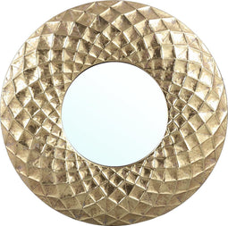 PTMD Brendon Gold metalen gedeukte spiegel rond