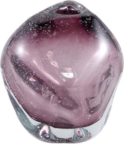 PTMD Bryce Purple Thick Angular Glass Vase Wide Low