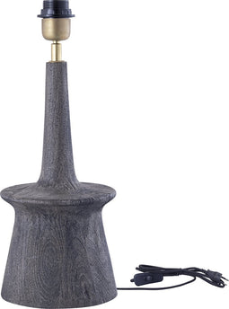 PTMD Caelin Grey Mango Wood Table Lamp Narrow Round