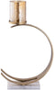PTMD Cailey Gold Alu Candle Holder Marble Base High