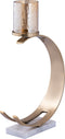 PTMD Cailey Gold Alu Candle Holder Marble Base High