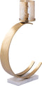 PTMD Cailey Gold Alu Candle Holder Marble Base High
