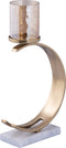 PTMD Cailey Gold Alu Candle Holder Marble Base Low