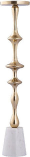 PTMD Cassady Gold Alu Candle Holder On Marble Base L