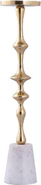 PTMD Cassady Gold Alu Candle Holder On Marble Base S