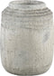 PTMD Cecilia grijze keramiek boeren pot motief hoog maat in cm: 24 x 24 x 32 - Grijs