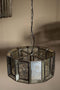PTMD Cenna Brass Iron Hanging Lamp Antique Round Glass