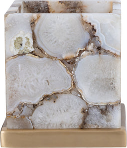 PTMD Charlley Gold agate stone table lamp square