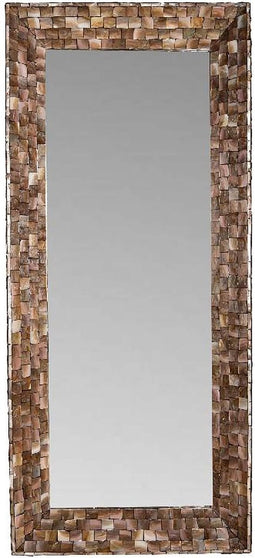 PTMD Chelsae Bronze Poly Rectangle Shell Mirror