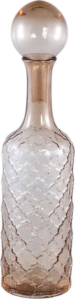 PTMD Cianna Brown Glass Bottle Round With Bal L