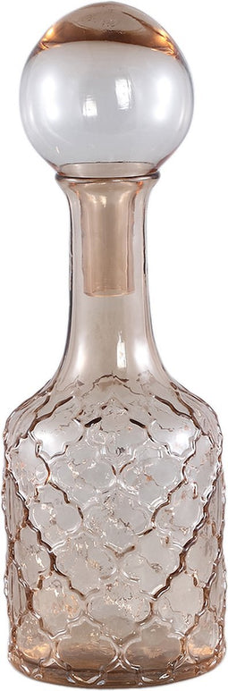 PTMD Cianna Brown Glass Bottle Round With Bal S