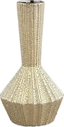 PTMD Cindia Ronde Bloempot - H30 x Ø15 cm - Keramiek - Goud