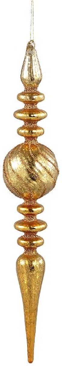 PTMD Cindie Gold Glass Cone Ornament Gold Details L