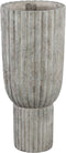 PTMD Cinne Grey Cement Ribbed Pot On Base Round M