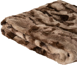 PTMD Clarisse Brown Artificial Fur Plaid Rectangle S