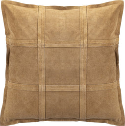 PTMD Cobie Camel Suede Leather Cushion Square S