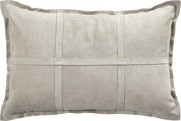 PTMD Cobie Taupe Suede Leather Cushion Rectangle
