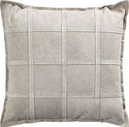 PTMD Cobie Taupe Suede Leather Cushion Square L