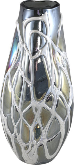 PTMD Conck Grey Solid Glass Vase White Organic L