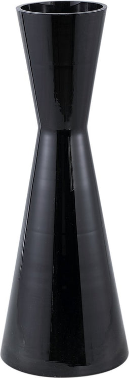 PTMD Corena Black glass vase solid black double cone S