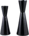 PTMD Corena Black glass vase solid black double cone S
