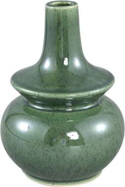 PTMD Cyra Dark Green Ceramic Pot Bulb Shape S