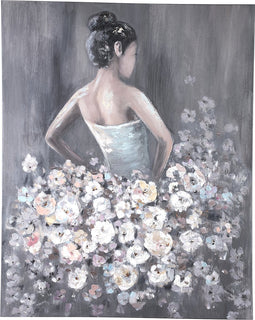 PTMD Daiven Grey canvas wall panel flower dress