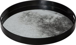 PTMD Dania Dienblad - 48 x 5 x 48 cm - Hout/Glas - Zwart