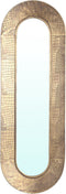PTMD Darcio Gold Thick Iron Croco Print Mirror Oval