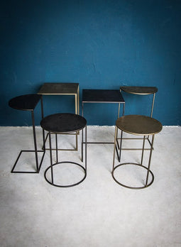 PTMD Darron Ronde Bijzettafel - H41,5 x Ø30 cm - Metaal - Zwart